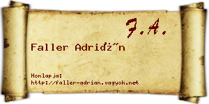 Faller Adrián névjegykártya